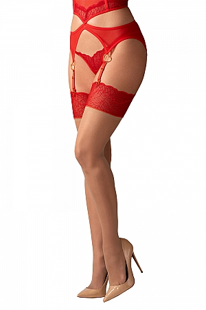 Obsessive Cupide Desir stockings - red